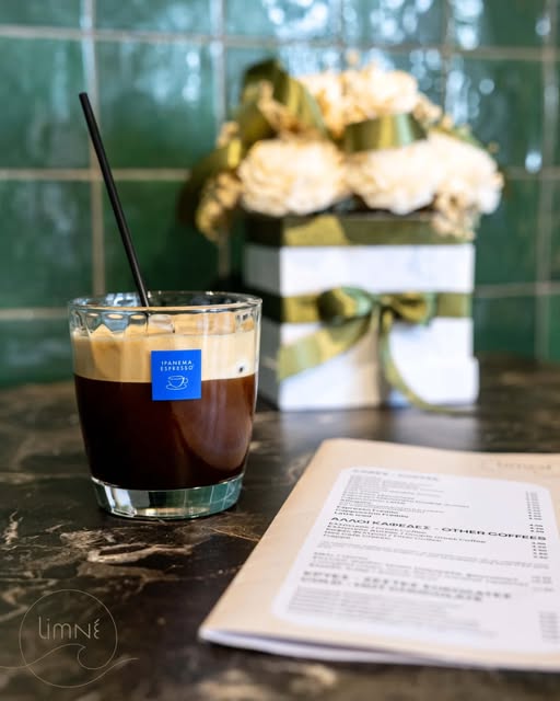 Espresso freddo with emerald tiles
